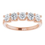 14K Rose 1 CTW Diamond Anniversary Band photo 3