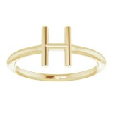 14K Yellow Initial H Ring photo 3