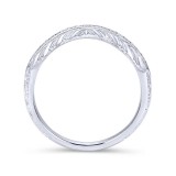 Gabriel & Co. 14k White Gold Victorian Curved Wedding Band photo 2