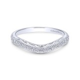 Gabriel & Co. 14k White Gold Victorian Curved Wedding Band photo