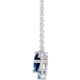14K White Multi-Gemstone & .06 CTW Diamond 18 Necklace photo 2