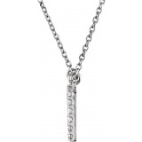 14K White Initial N 1/8 CTW Diamond 16 Necklace photo 2