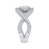 Shah Luxury 14K White Gold Cushion Diamond Engagement Ring with Split Shank (Semi-Mount) photo 3