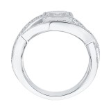 Shah Luxury 14K White Gold Cushion Diamond Engagement Ring with Split Shank (Semi-Mount) photo 4