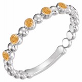 14K White Citrine Stackable Ring photo