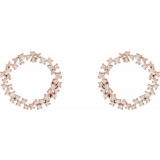 14K Rose 3/4 CTW Diamond Circle Earrings photo 2