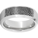 Serinium Beveled Edge Band with Fingerprint Laser Engraving photo