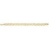 14K Yellow 5.7 mm Double Link Charm 8 Bracelet photo 2