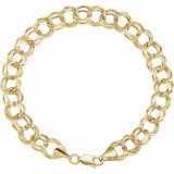 14K Yellow 5.7 mm Double Link Charm 8 Bracelet photo