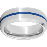 Serinium Beveled Edge Band with Thin Blue Line Inlay photo