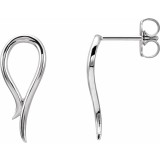 14K White Freeform Earrings photo