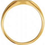 10K Yellow 10x8 mm Oval Signet Ring photo 2
