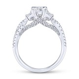 Gabriel & Co. 14k White Gold Contemporary 3 Stone Engagement Ring photo 2