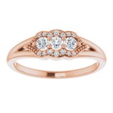 14K Rose 1/5 CTW Diamond Stackable Ring photo 3