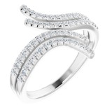 14K White 1/4 CTW Diamond Bypass Ring photo