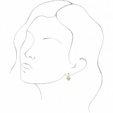 14K Yellow Australian Opal & 1/6 CTW Diamond Celestial Earrings photo 3
