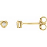 14K Yellow .03 CTW Diamond Youth Heart Earrings photo