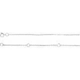 Platinum 1 mm Adjustable Diamond-Cut Cable Chain 6 1/2-7 1/2 Bracelet photo