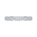Shah Luxury 14K White Gold Round Diamond Wedding Band photo