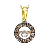 Gems One 14KT Yellow Gold & Diamond Rhythm Of Love Neckwear Pendant  - 1/4 ctw photo