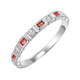 Gems One 10Kt White Gold Diamond (1/10Ctw) & Ruby (1/8 Ctw) Ring photo