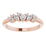 14K Rose 1/3 CTW Diamond Multi-Shape Ring photo 3