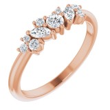 14K Rose 1/3 CTW Diamond Multi-Shape Ring photo