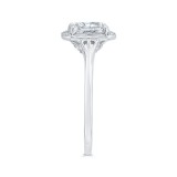 Shah Luxury Emerald Cut Diamond Engagement Ring with Round Shank In 14K White Gold (Semi-Mount) photo 3