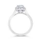 Shah Luxury Emerald Cut Diamond Engagement Ring with Round Shank In 14K White Gold (Semi-Mount) photo 4