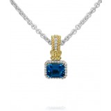 Vahan 14k Gold & Sterling Silver London Blue Topaz Pendant photo