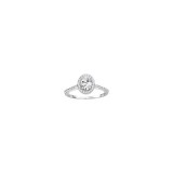 True Romance 14k White Gold 0.29ct Diamond Halo Semi Mount Engagement Ring photo