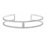 14K White 3/4 CTW Diamond Cuff 6 Bracelet photo