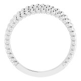 14K White Beaded Criss-Cross Ring photo 2