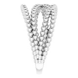 14K White Beaded Criss-Cross Ring photo 4