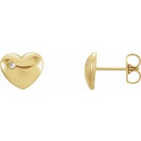 14K Yellow .02 CTW Diamond Heart Earrings photo