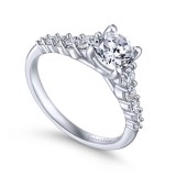 Gabriel & Co. 14k White Gold Contemporary Straight Engagement Ring photo 3