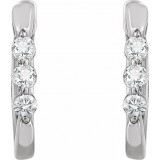 14K White 1/4 CTW Diamond Hoop Earrings photo 2
