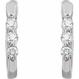 14K White 1/4 CTW Diamond Hoop Earrings photo 2