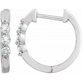 14K White 1/4 CTW Diamond Hoop Earrings photo