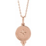 14K Rose Beaded Disc 16-18 Necklace photo