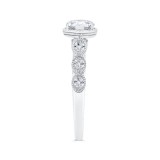 Shah Luxury 14K White Gold Split Shank Pear Diamond Halo Engagement Ring (Semi-Mount) photo 3