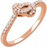 14K Rose 1/6 CTW Diamond Knot Ring photo