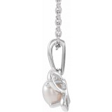 14K White 4x3 mm Oval June Youth Butterfly Birthstone 15 Necklace photo 2
