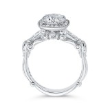 Shah Luxury 14K White Gold Round Diamond Halo Engagement Ring (Semi-Mount) photo 4