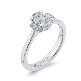 Shah Luxury Oval Diamond Engagement Ring In 14K White Gold (Semi-Mount) photo 2