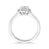 Shah Luxury Oval Diamond Engagement Ring In 14K White Gold (Semi-Mount) photo 4