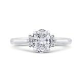 Shah Luxury Oval Diamond Engagement Ring In 14K White Gold (Semi-Mount) photo