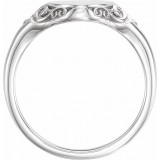 14K White 13x9 mm Oval Signet Ring photo 2