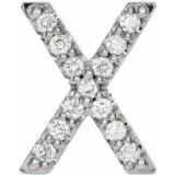 14K White .06 CTW Diamond Single Initial X Earring photo