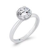 Shah Luxury 18K White Gold Diamond Engagement Ring (Semi-Mount) photo 2